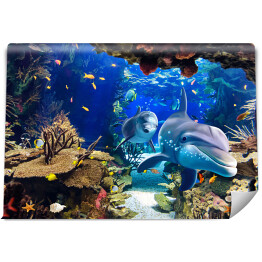 Fototapeta samoprzylepna Fauna i flora oceanu - ilustracja 3D