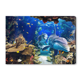 Obraz na płótnie Fauna i flora oceanu - ilustracja 3D