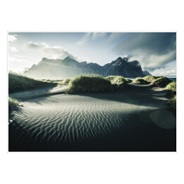 Plakat Stokksnes na Islandii we mgle