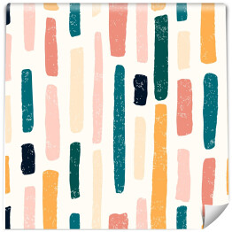 Tapeta samoprzylepna w rolce Abstrakcyjny spójny wzór linii farby pędzla pastelowe kolory ze starą teksturą. wektorowe doodle ilustracja.