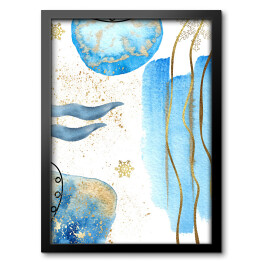 Obraz w ramie Niebieska akwarelowa abstrakcja 