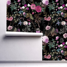 Tapeta samoprzylepna w rolce Tapeta w kwiaty. Różowe róże 3D