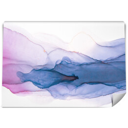 Fototapeta winylowa zmywalna Krople niebieskiego i lawendowego atramentu - efekt ombre