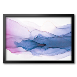 Obraz w ramie Krople niebieskiego i lawendowego atramentu - efekt ombre