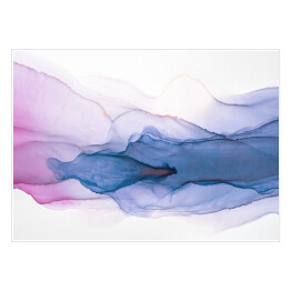 Plakat samoprzylepny Krople niebieskiego i lawendowego atramentu - efekt ombre