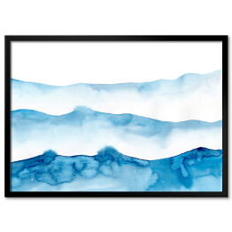 Plakat w ramie Abstrakcja - morskie błękitne fale na morzu