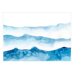 Plakat Abstrakcja - morskie błękitne fale na morzu
