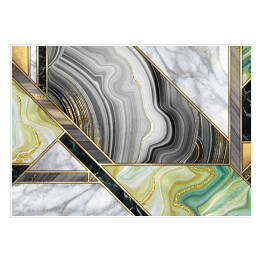 Plakat samoprzylepny Marmurowa mozaika w eleganckich kolorach