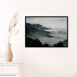 Plakat w ramie Mgła w górach