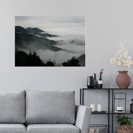 Plakat samoprzylepny Mgła w górach