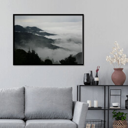 Plakat w ramie Mgła w górach