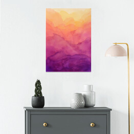 Plakat Tęczowe chmury - abstrakcja z efektem ombre