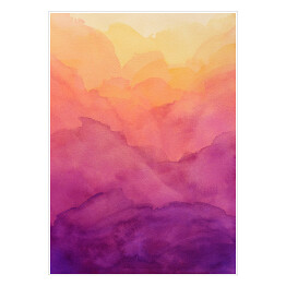 Plakat samoprzylepny Tęczowe chmury - abstrakcja z efektem ombre