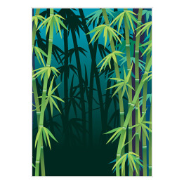 Plakat Ciemny las bambusowy