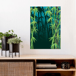 Plakat samoprzylepny Ciemny las bambusowy