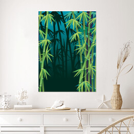 Plakat samoprzylepny Ciemny las bambusowy