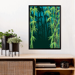 Obraz w ramie Ciemny las bambusowy