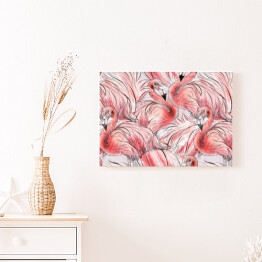 Obraz na płótnie Akwarelowe flamingi