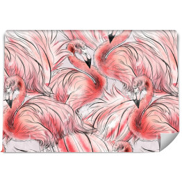 Fototapeta winylowa zmywalna Akwarelowe flamingi