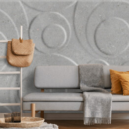 Fototapeta Betonowa ściana z wzorem geometrycznym 3D