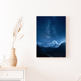 Obraz klasyczny Droga mleczna krajobraz gwiazdy nad górami w nocy