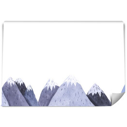 Fototapeta samoprzylepna Akwarelowe góry w odcieniach koloru niebieskiego 
