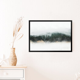 Obraz w ramie Tajemniczy górski las we mgle 