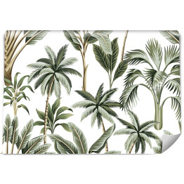 Fototapeta winylowa zmywalna Hawajskie palmy na białym tle w stylu vintage
