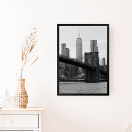 Obraz w ramie Krajobraz miejski Most w Brooklynie 