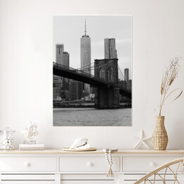 Plakat samoprzylepny Krajobraz miejski Most w Brooklynie 
