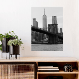 Plakat samoprzylepny Krajobraz miejski Most w Brooklynie 