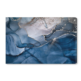 Obraz na płótnie Ciemny niebieski atrament rozpuszczający się w płynie ze zdobieniami