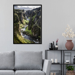 Plakat w ramie Górski wąwóz z rzeką, Islandia