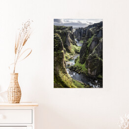 Plakat Górski wąwóz z rzeką, Islandia