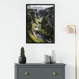 Plakat w ramie Górski wąwóz z rzeką, Islandia