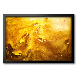 Obraz w ramie Płyn w złotym kolorze- abstrakcja