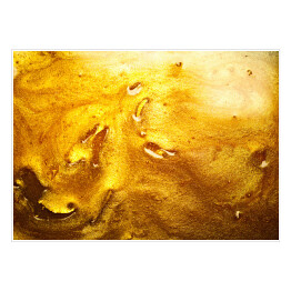 Plakat samoprzylepny Płyn w złotym kolorze- abstrakcja