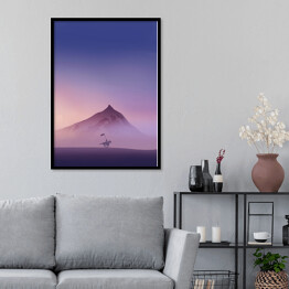 Plakat w ramie Górski krajobraz z jeźdźcem 