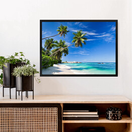 Obraz w ramie Tropikalna plaża z palmami