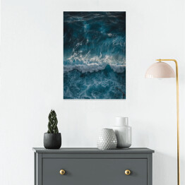 Plakat samoprzylepny Głębia oceanu - ciemna niebieska woda