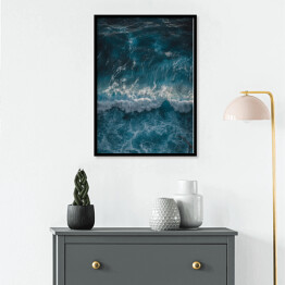 Plakat w ramie Głębia oceanu - ciemna niebieska woda