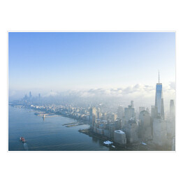 Plakat samoprzylepny Mgły ponad drapaczami chmur w centrum Manhattanu