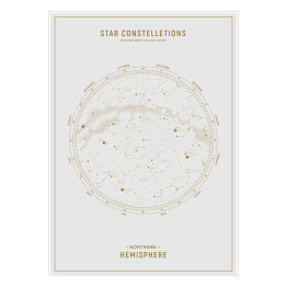 Plakat samoprzylepny Gwiezdne konstelacje. Zodiakalna mapa nieba