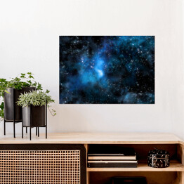 Plakat samoprzylepny Gwiaździsta mgławica kosmiczna i Galaktyka