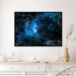 Plakat w ramie Gwiaździsta mgławica kosmiczna i Galaktyka