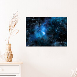 Plakat samoprzylepny Gwiaździsta mgławica kosmiczna i Galaktyka