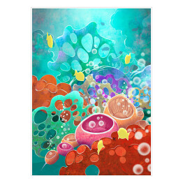 Plakat Rybki w rafie koralowej - rysunek