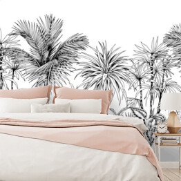 Fototapeta winylowa zmywalna Zarys dżungli z palmami