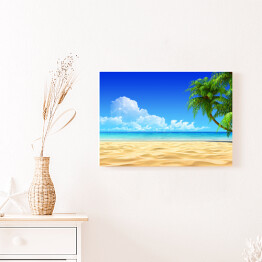 Obraz na płótnie Palmy na tropikalnej, słonecznej plaży