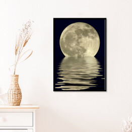 Plakat w ramie Księżyc w pełni nad jeziorem